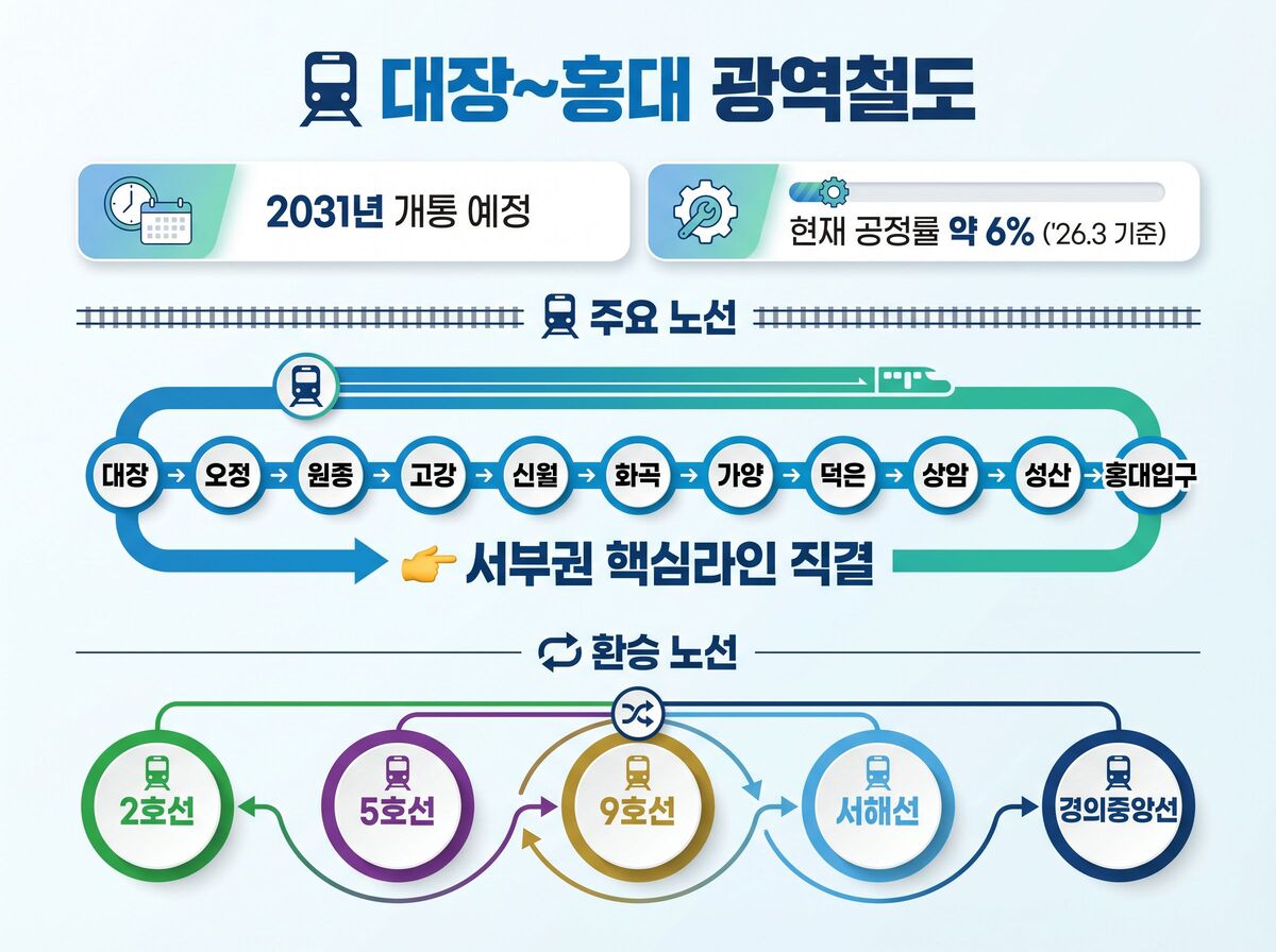 버스 20분 vs 전철 1분… ‘대장·홍대선’ 6%가 바꿀 서부권 서열